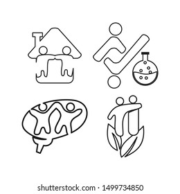 Commitment Teamwork Together Outline Business Logo Illustration Vector