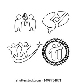 Commitment Teamwork Together Outline Business Logo Illustration Vector