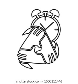 Commitment Teamwork Together Outline Business Logo Illustration Vector