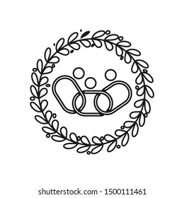 Commitment Teamwork Together Outline Business Logo Illustration Vector