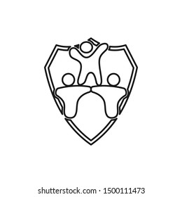 Commitment Teamwork Together Outline Business Logo Illustration Vector