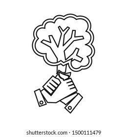 Commitment Teamwork Together Outline Business Logo Illustration Vector