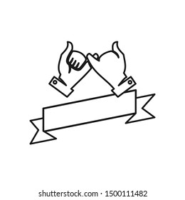 Commitment Teamwork Together Outline Business Logo Illustration Vector