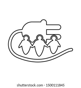 Commitment Teamwork Together Outline Business Logo Illustration Vector