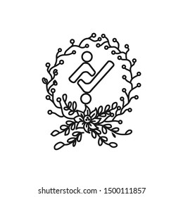 Commitment Teamwork Together Outline Business Logo Illustration Vector