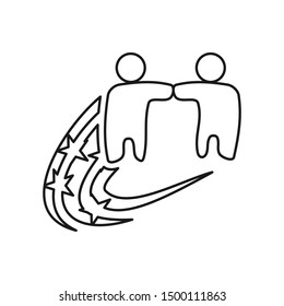 Commitment Teamwork Together Outline Business Logo Illustration Vector