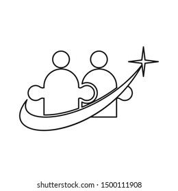 Commitment Teamwork Together Outline Business Logo Illustration Vector