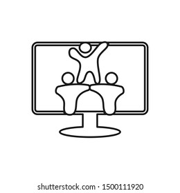 Commitment Teamwork Together Outline Business Logo Illustration Vector