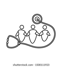 Commitment Teamwork Together Outline Business Logo Illustration Vector
