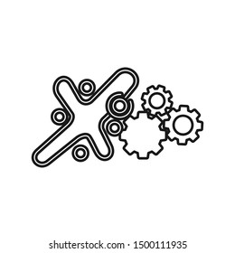Commitment Teamwork Together Outline Business Logo Illustration Vector