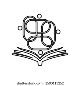 Commitment Teamwork Together Outline Business Logo Illustration Vector
