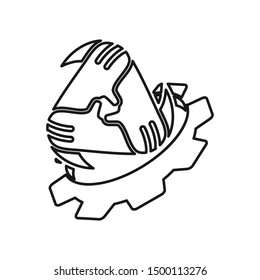 Commitment Teamwork Together Outline Business Logo Illustration Vector