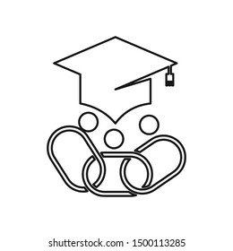 Commitment Teamwork Together Outline Business Logo Illustration Vector