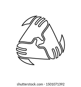 Commitment Teamwork Together Outline Business Logo Illustration Vector