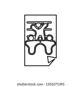 Commitment Teamwork Together Outline Business Logo Illustration Vector
