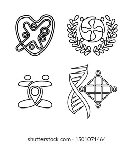 Commitment Teamwork Together Outline Business Logo Illustration Vector