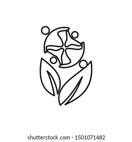 Commitment Teamwork Together Outline Business Logo Illustration Vector