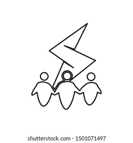 Commitment Teamwork Together Outline Business Logo Illustration Vector