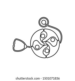 Commitment Teamwork Together Outline Business Logo Illustration Vector