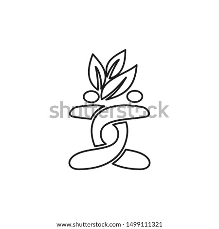 Commitment Teamwork Together Outline Business Logo Illustration Vector