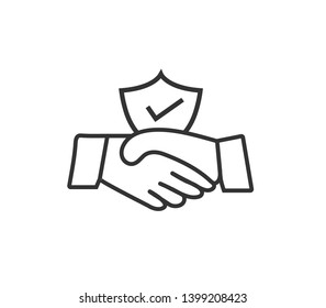 commitment trust partnership meeting deal agreement business icon simple vector illustration success   