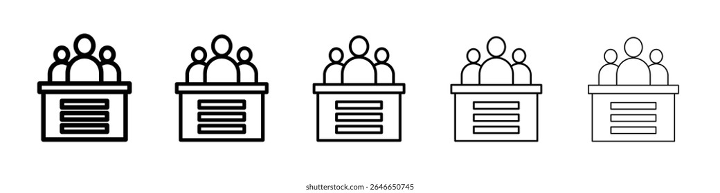 committee board icon flat simple outline logo