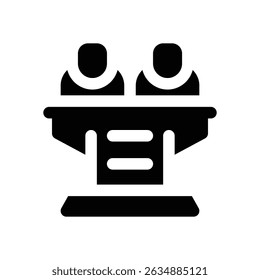 Icono de glifo de comité. Icono de Vector fuerte y sólido para Sitios web, interfaces móviles, presentaciones y marca visual. Alta calidad y fácil de editar.