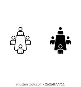 committee icon set color editable on white background
