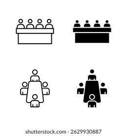 committee icon set color editable on white background