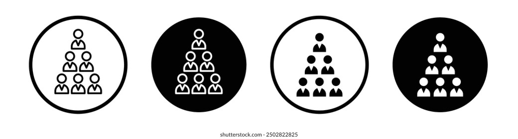 Committee vector icon set black filled and outlined style.