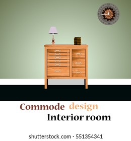 Commode design, commode icon, interior room, symbol furniture, commode illustration