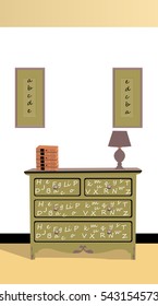 Commode design, commode icon, interiror room, symbol furniture, vector illustration