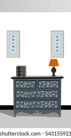 Commode design, commode icon, interiror room, symbol furniture, vector illustration