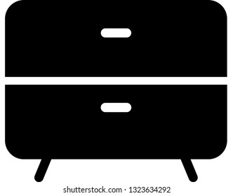 Commode furniture icon colored and linear vector.