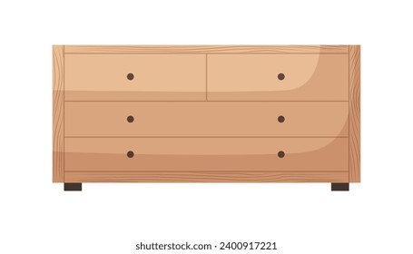 Commode Furniture. Interior item for a cozy isolated interior. Designer trendy furniture. Vector illustration of living room furniture in mid century modern style.