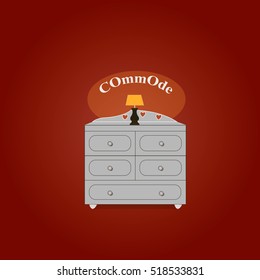 Commode icon, interiror room, symbol furniture, vector illustration