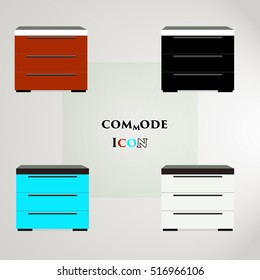 Commode white,black, red, commode icon design, vector illustration