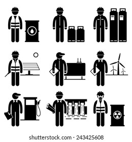 Commodities Energy Fuel Power Stick Figure Pictogram Icons