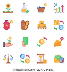 Commodities in Flat Design Pack

