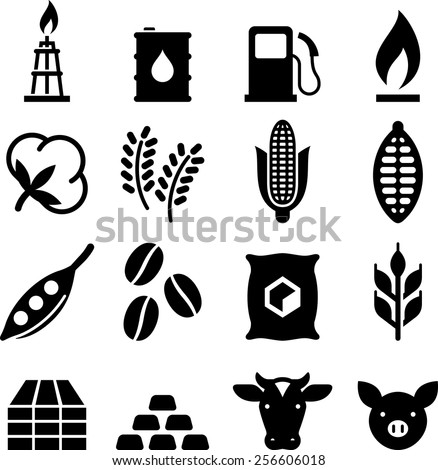 Commodities trading icons