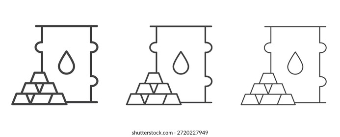 Rohstoff-Symbol in Linie Kunst doodle Stil. Bearbeitbares Konturumrisszeichen, eps 10