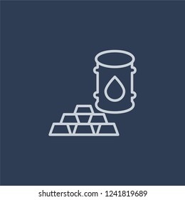 Commodity icon. Commodity linear design concept from Commodity collection. Simple element vector illustration on dark blue background.