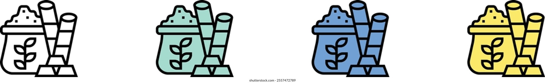 commodity icon. Outline, Green, Blue and Yellow Style Design Isolated On White Background