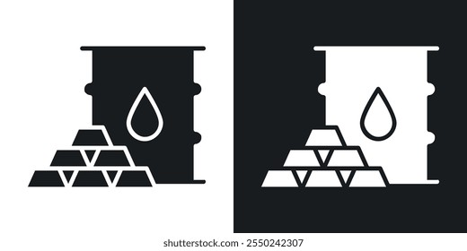 Commodity icon pack in black color.