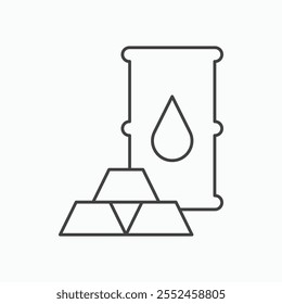 Commodity icon set in blackthin line style.