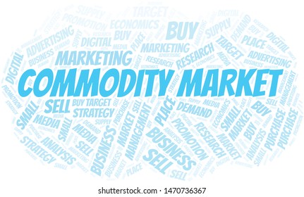 Commodity Market word cloud. Vector made with text only