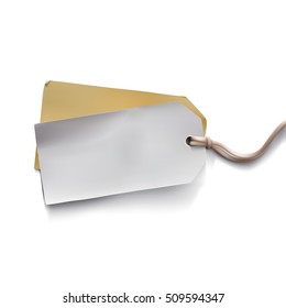 Commodity price tags on the ropes. Vector illustration on a white background