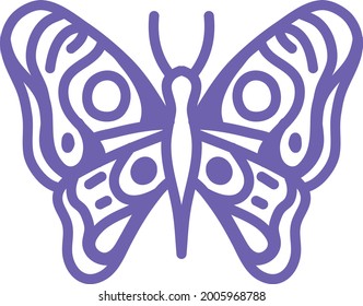 Commom buckeye butterfly, illustration, vector on a white background.
