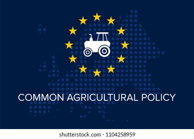 Common agricultural policy on EU flag