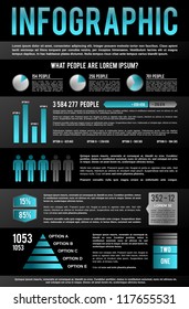 Common Black Infographic Template With Graphs